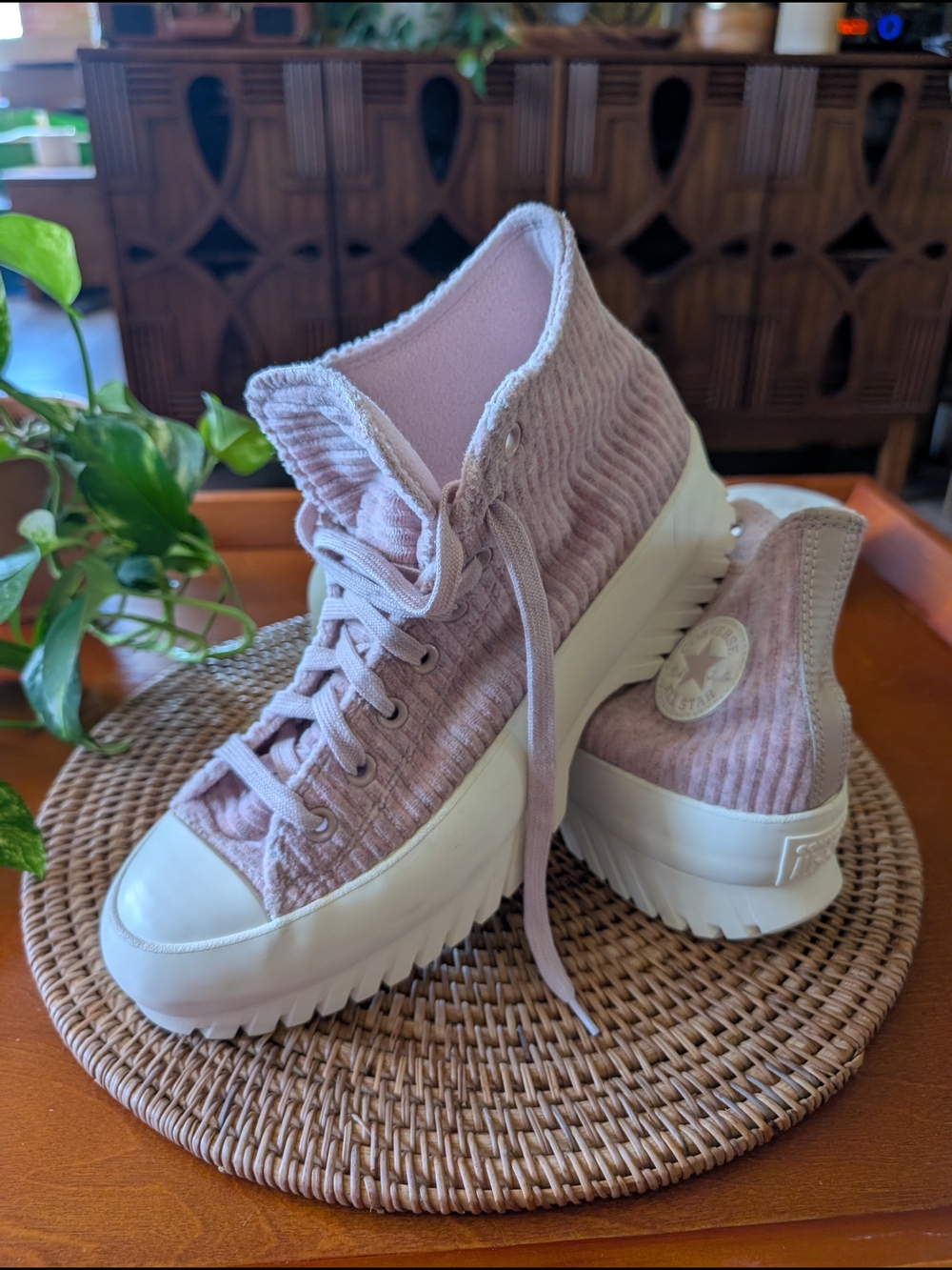 Converse Women's Run Star Hike Corduroy High Top Sneakers - Blush Pink